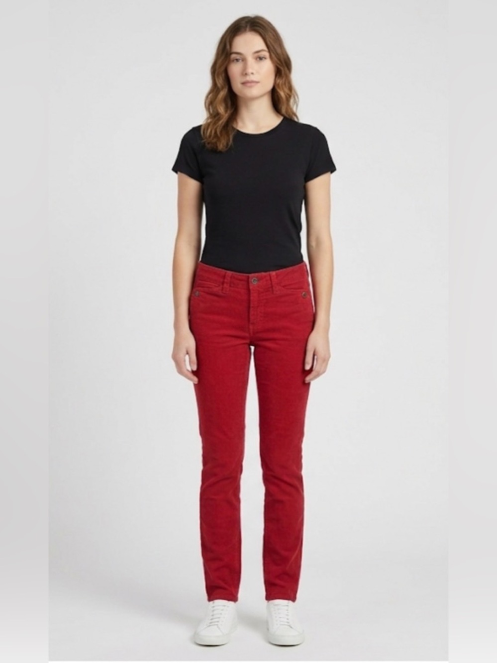 Ralph Lauren Rugby Womens Red Corduroy Slim Pants Size 0 (Discontinued Brand)